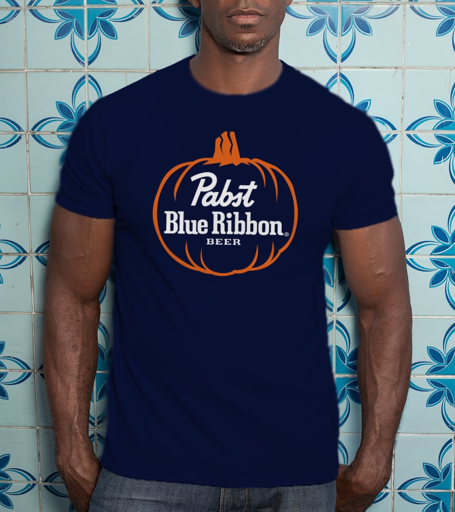 Pabst Blue Ribbon Beer Pumpkin Halloween T-Shirt
