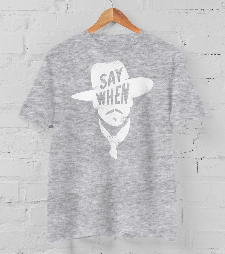 Aaron Rodgers Say When Cowboy Style Vintage Charcoal T-Shirt