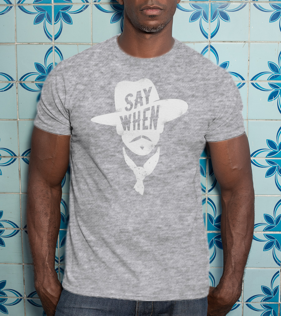 Aaron Rodgers Say When Cowboy Style Vintage Charcoal T-Shirt