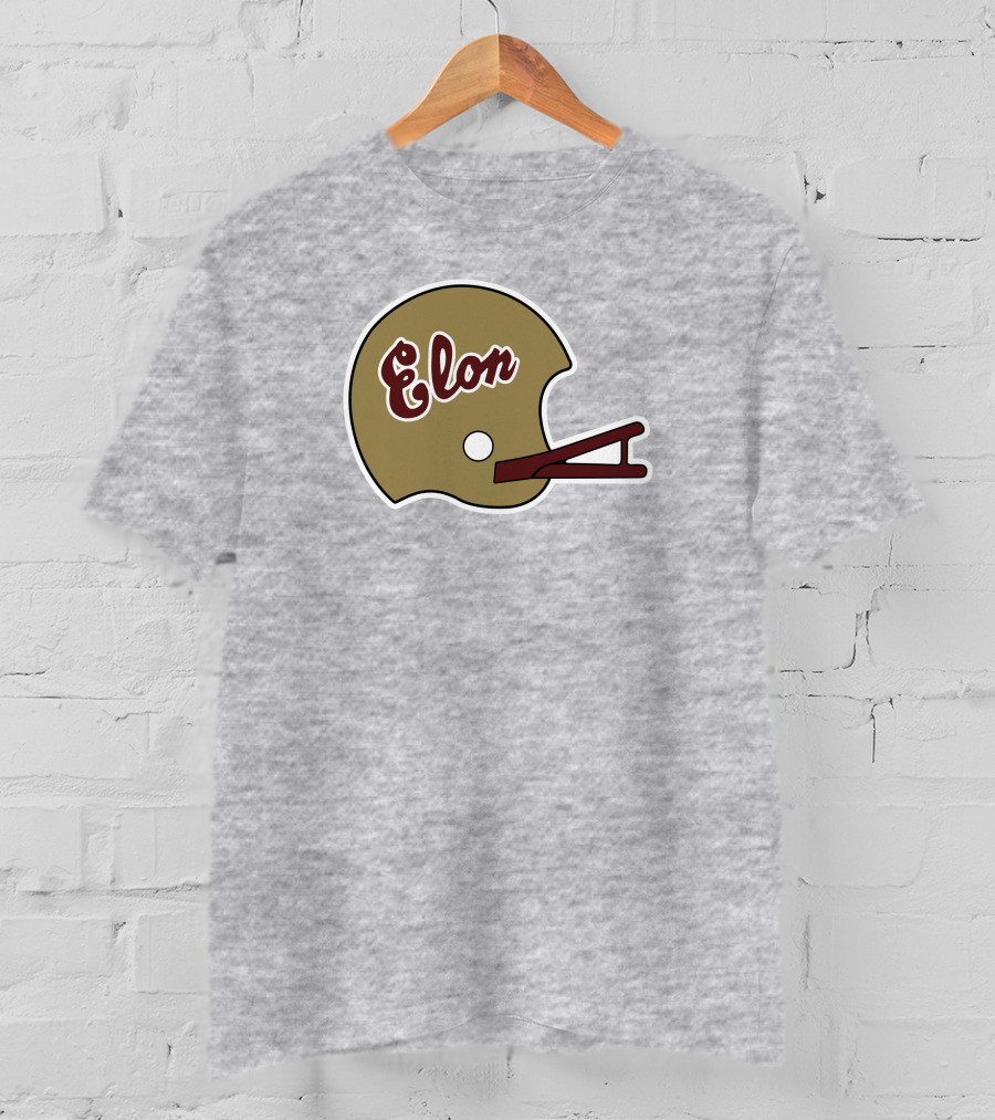 Elon Football Helmet Wes Durham T-Shirt