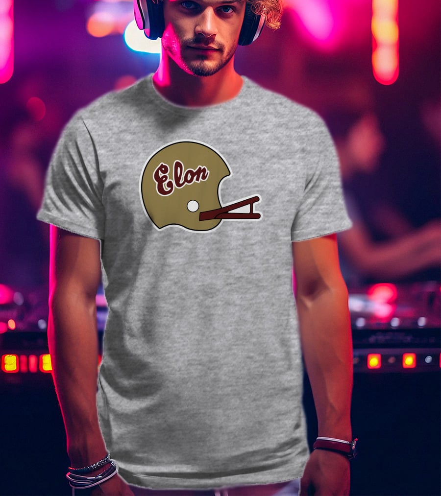Elon Football Helmet Wes Durham T-Shirt
