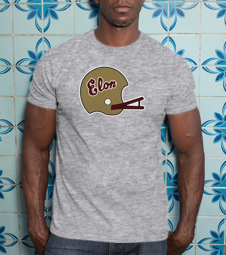 Elon Football Helmet Wes Durham T-Shirt