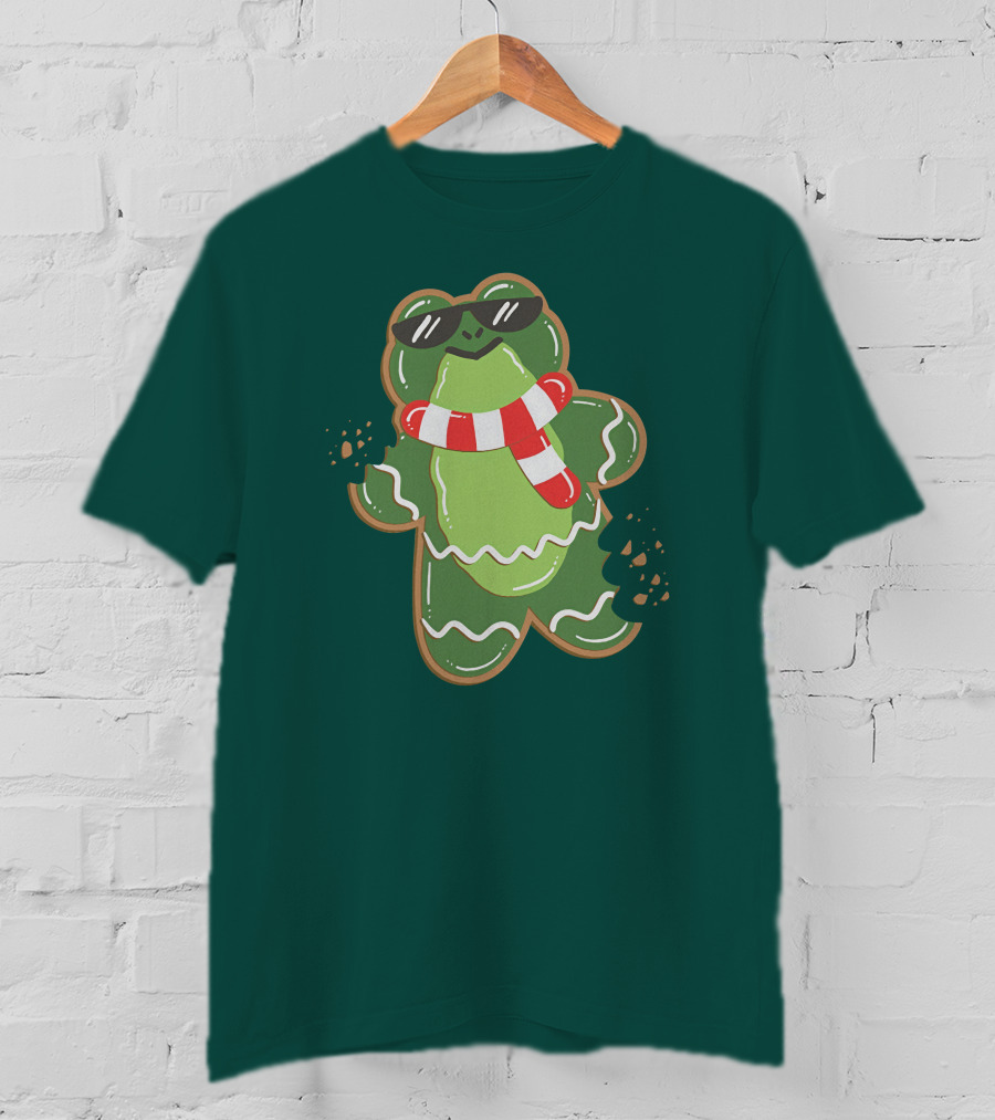 Boomerna Gingerfrog Cookie With Sunglasses And Scarf T-Shirt