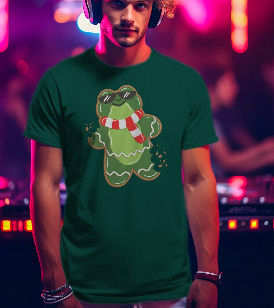 Boomerna Gingerfrog Cookie With Sunglasses And Scarf T-Shirt