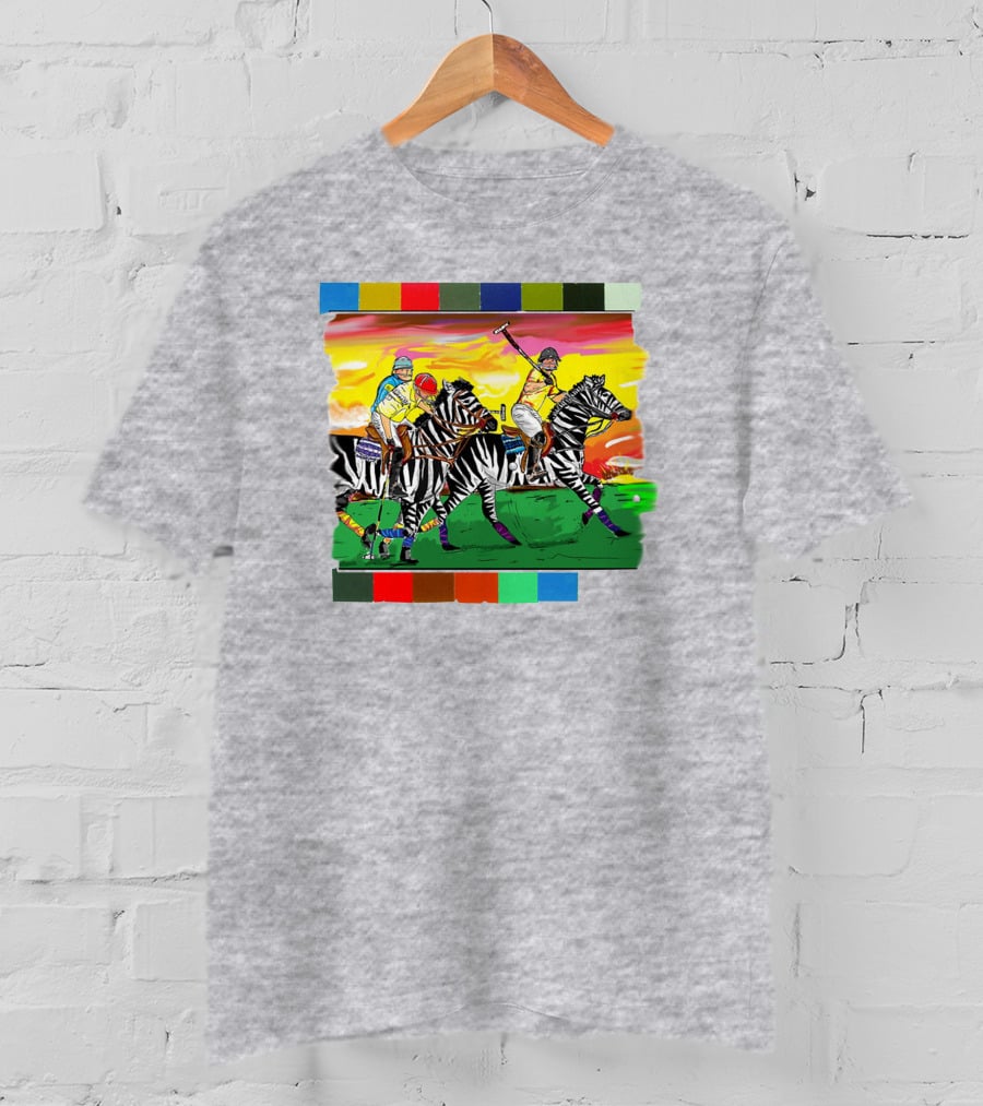Sir Michael Rocks Premier Politics Polo Riding Zebras Sunset Colors T-Shirt