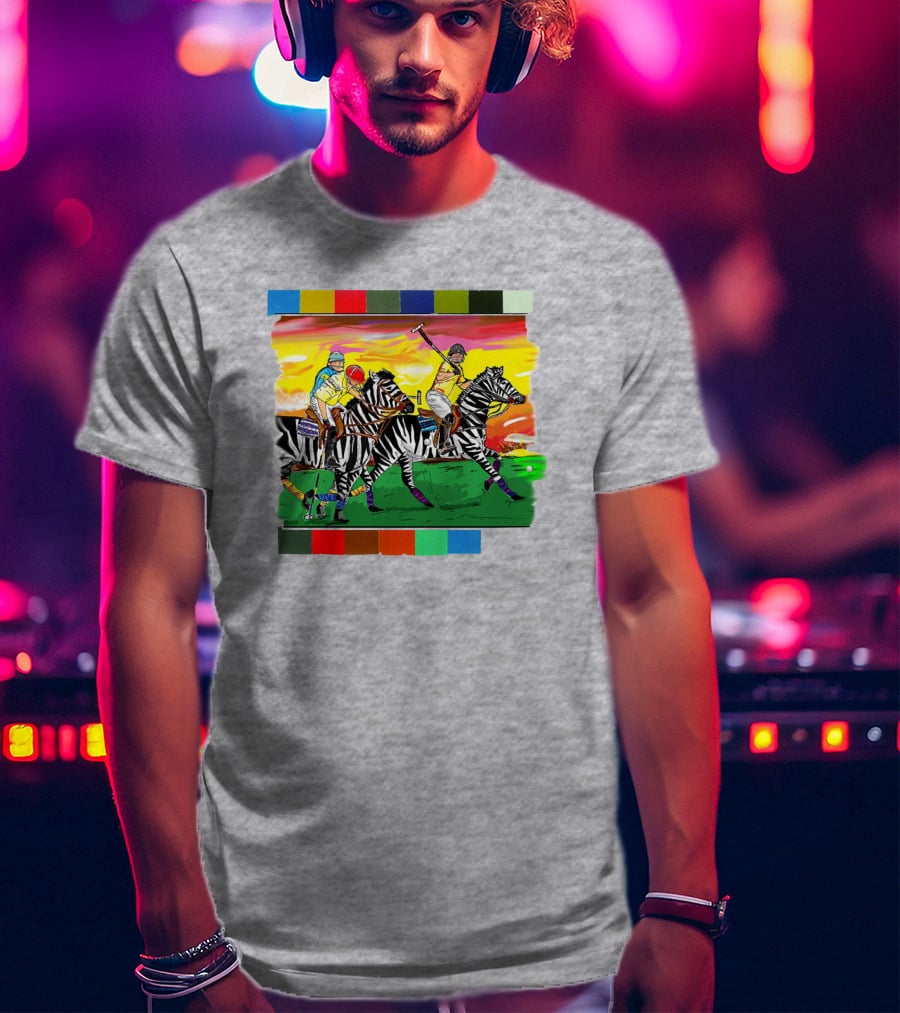 Sir Michael Rocks Premier Politics Polo Riding Zebras Sunset Colors T-Shirt