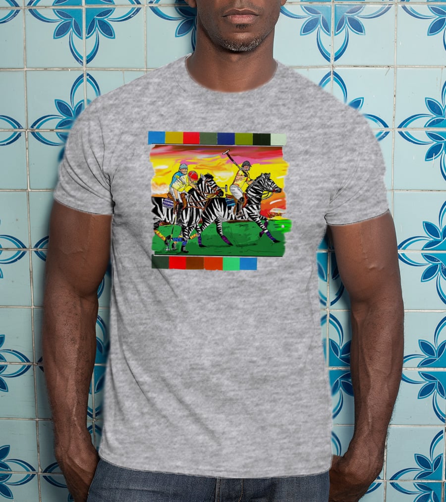 Sir Michael Rocks Premier Politics Polo Riding Zebras Sunset Colors T-Shirt