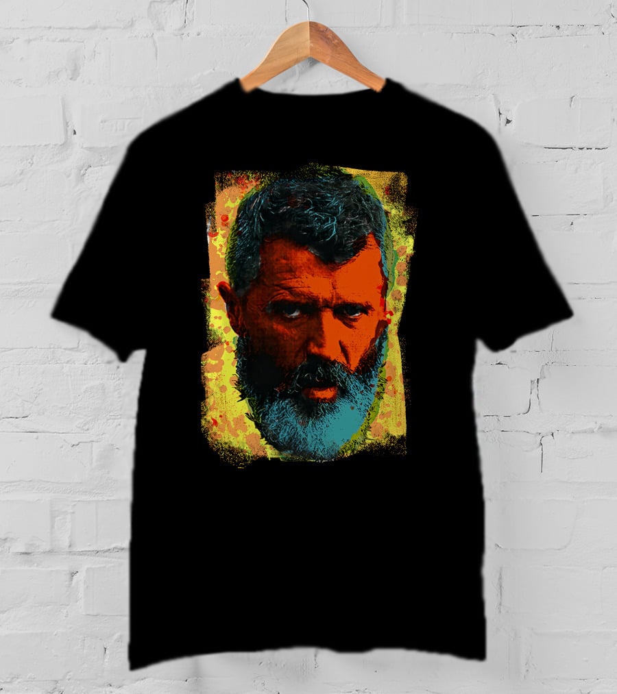Ian Wright Roy Keane Vibrant Portrait In Colour T-Shirt