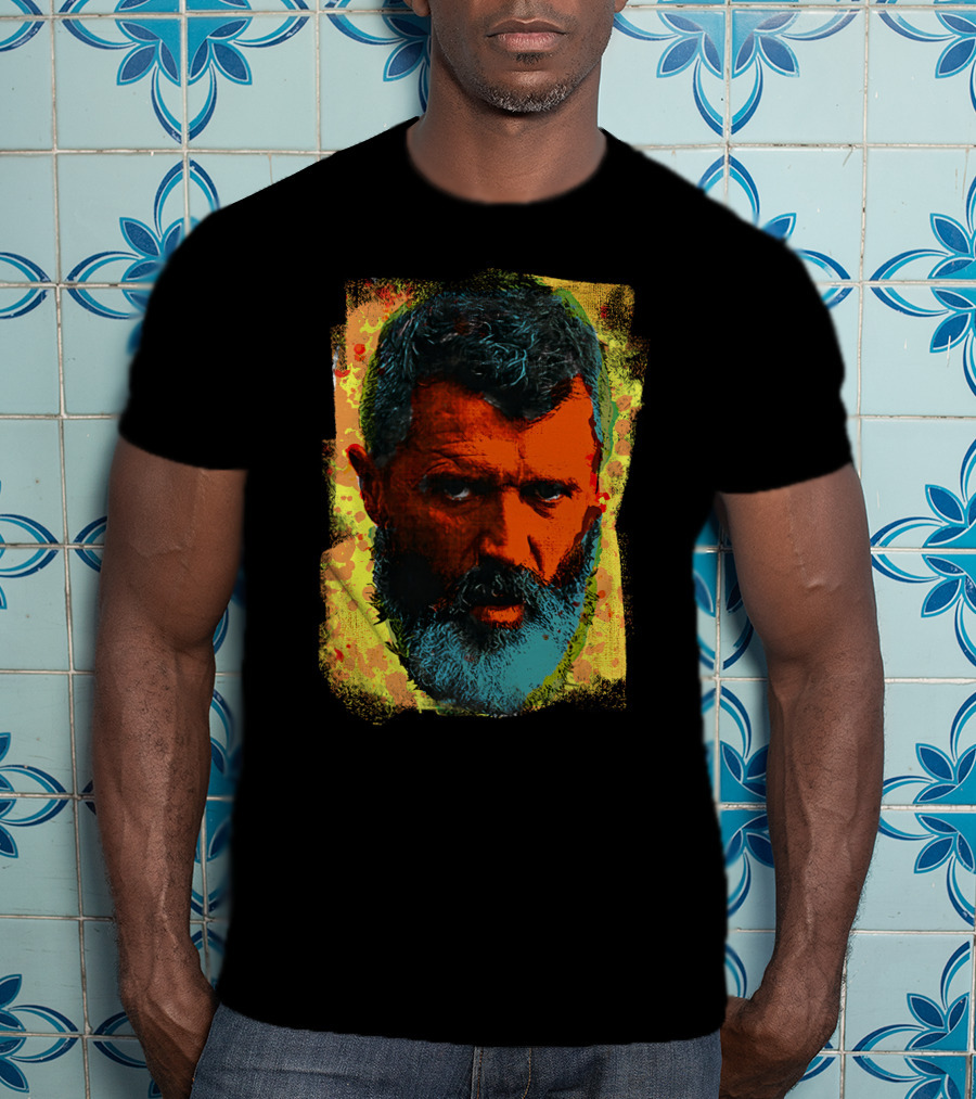 Ian Wright Roy Keane Vibrant Portrait In Colour T-Shirt