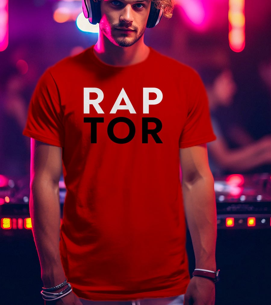 J.E. Skeets Raptor Jeskeets Raptors RAPTOR Red Black White T-Shirt