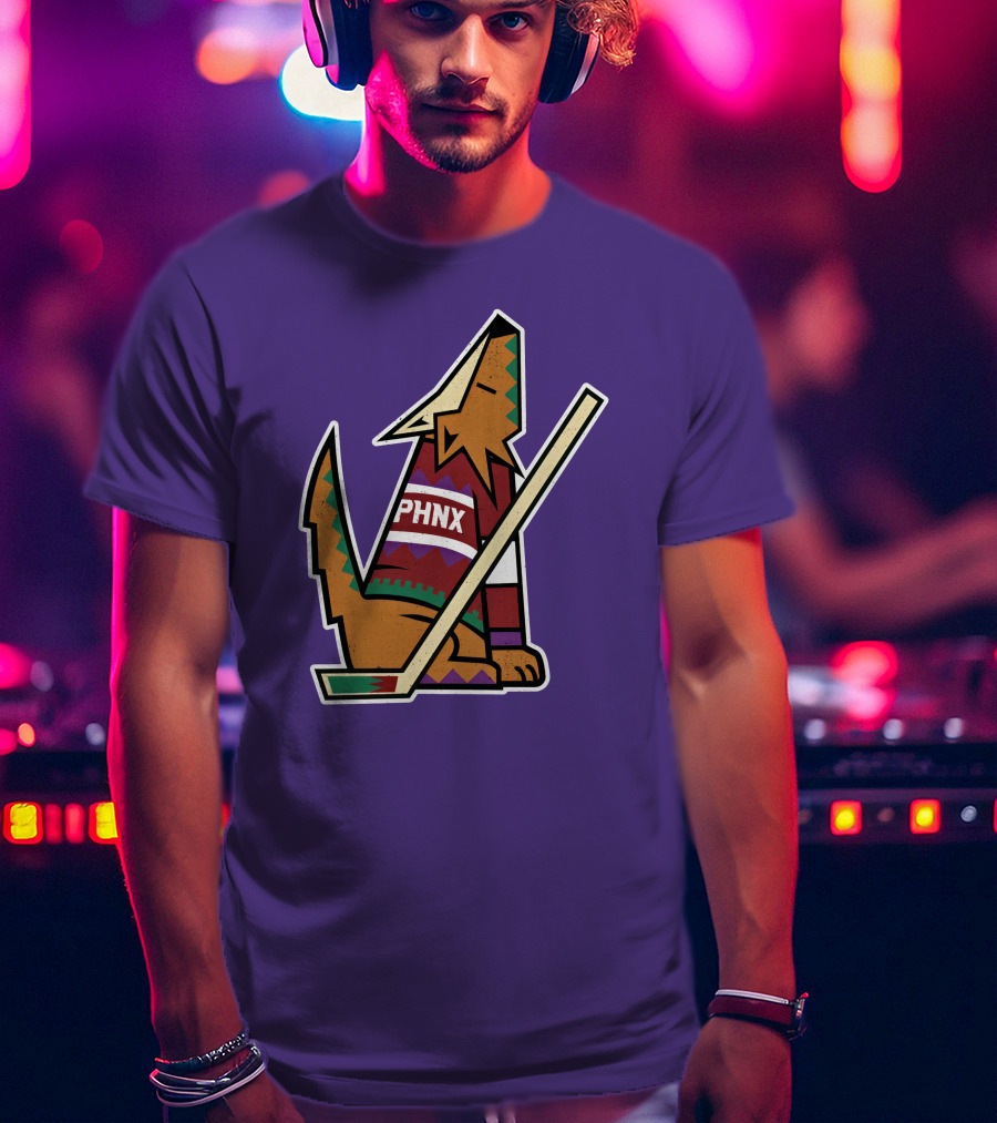 Phnx Locker Merch PHNX Howling Coyote Hockey Stick T-Shirt