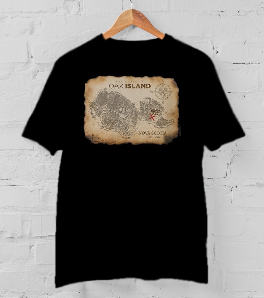 The Curse Of Oak Island Nova Scotia Money Pit Map T-Shirt