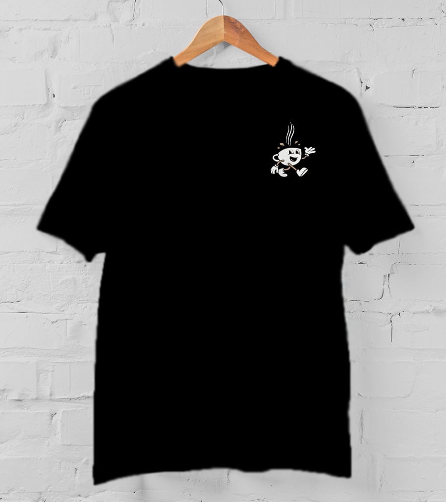 Coffee Steaming Cup Character T-Shirt