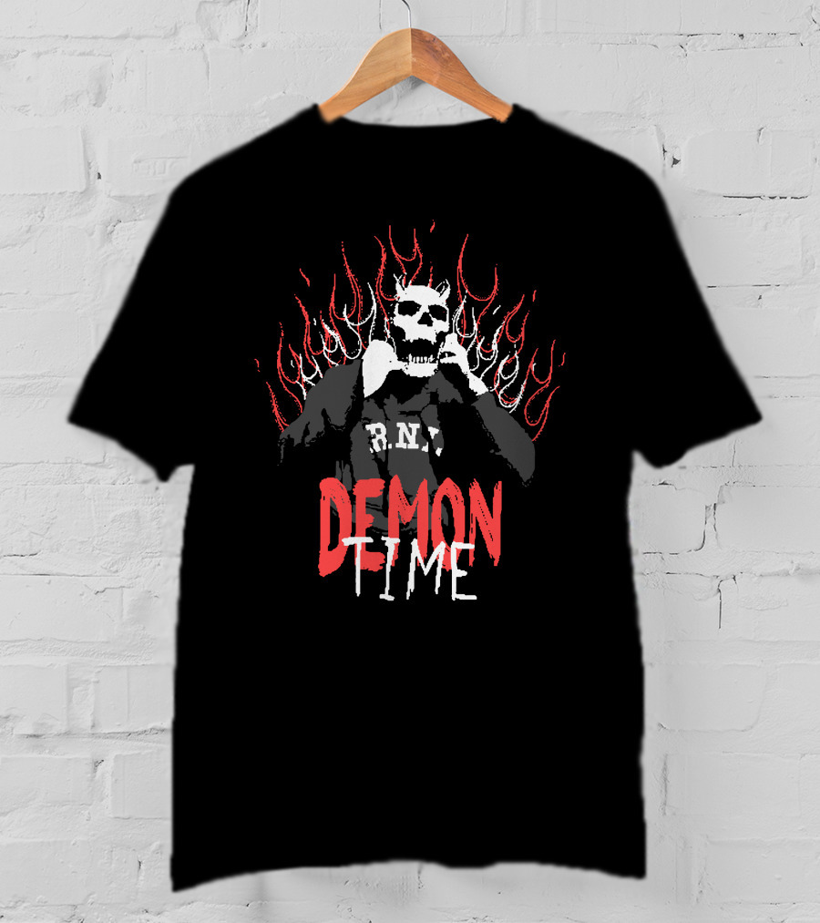 Rich And Lonely Merch Demon Time R.N.L. Skull Flames T-Shirt