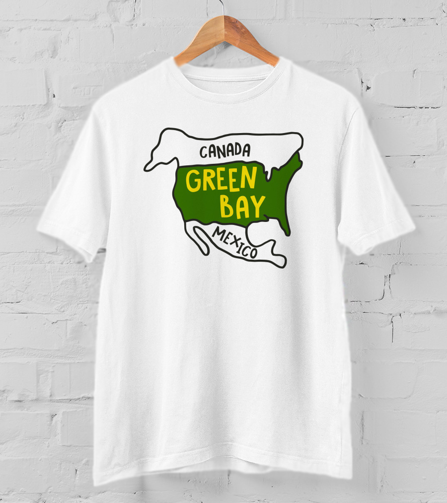 Green Bay Canada Mexico Map T-Shirt