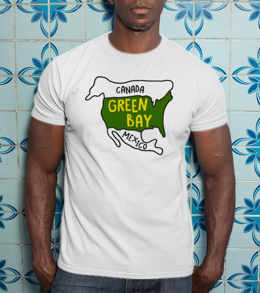 Green Bay Canada Mexico Map T-Shirt