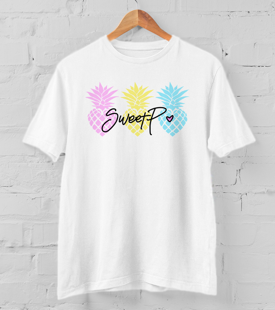 Sweet P Merchlabs Pineapple Trio Pastel Colors T-Shirt
