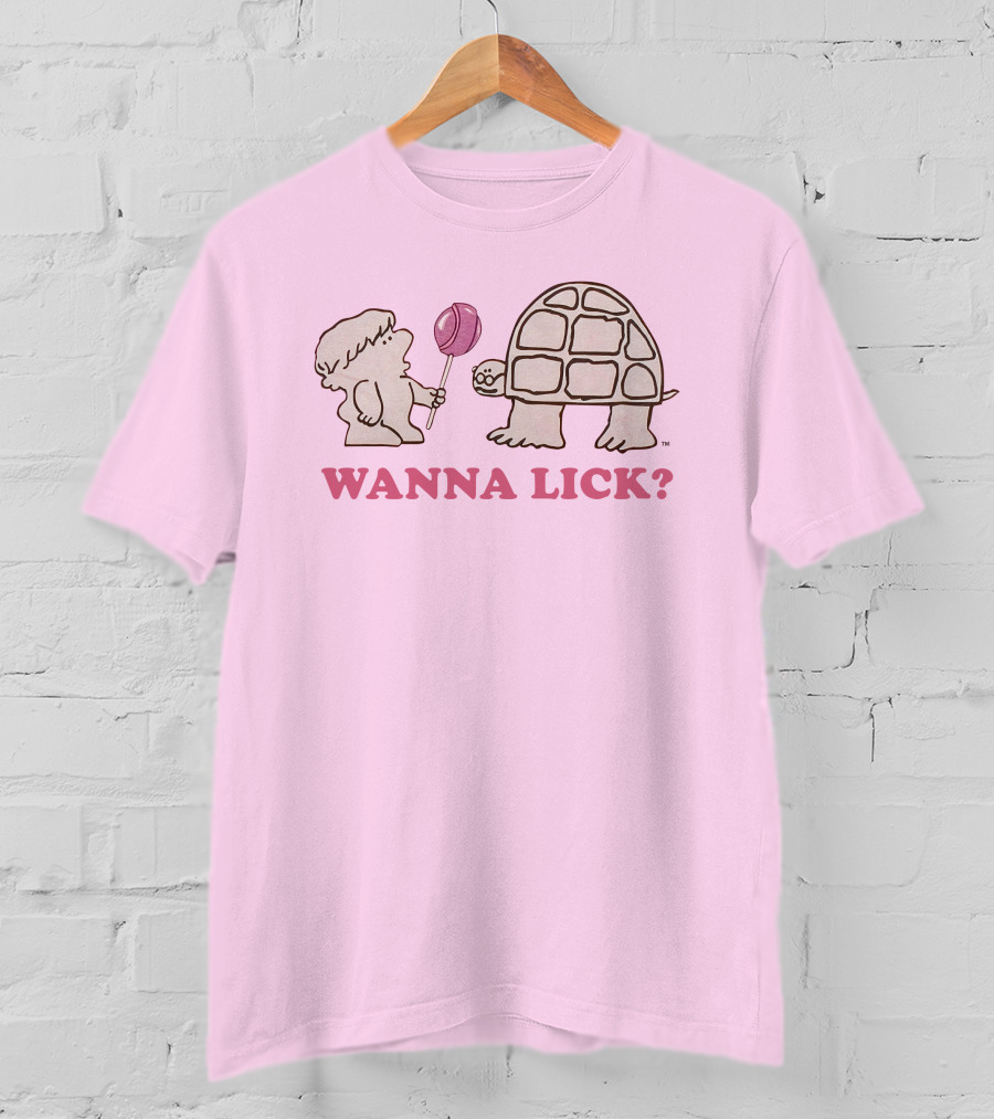 Wanna Lick Tootsie Roll Lilbttyboop Cute Character With Turtle And Lollipop T-Shirt