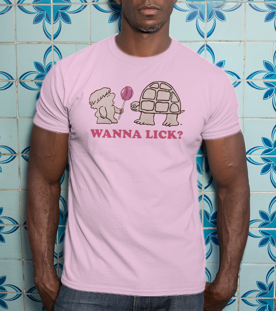Wanna Lick Tootsie Roll Lilbttyboop Cute Character With Turtle And Lollipop T-Shirt
