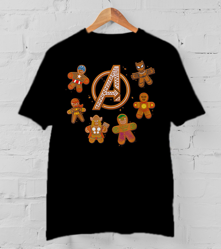Avengers Gingerbread Cookies Holiday Themed Characters With Iconic A T-Shirt