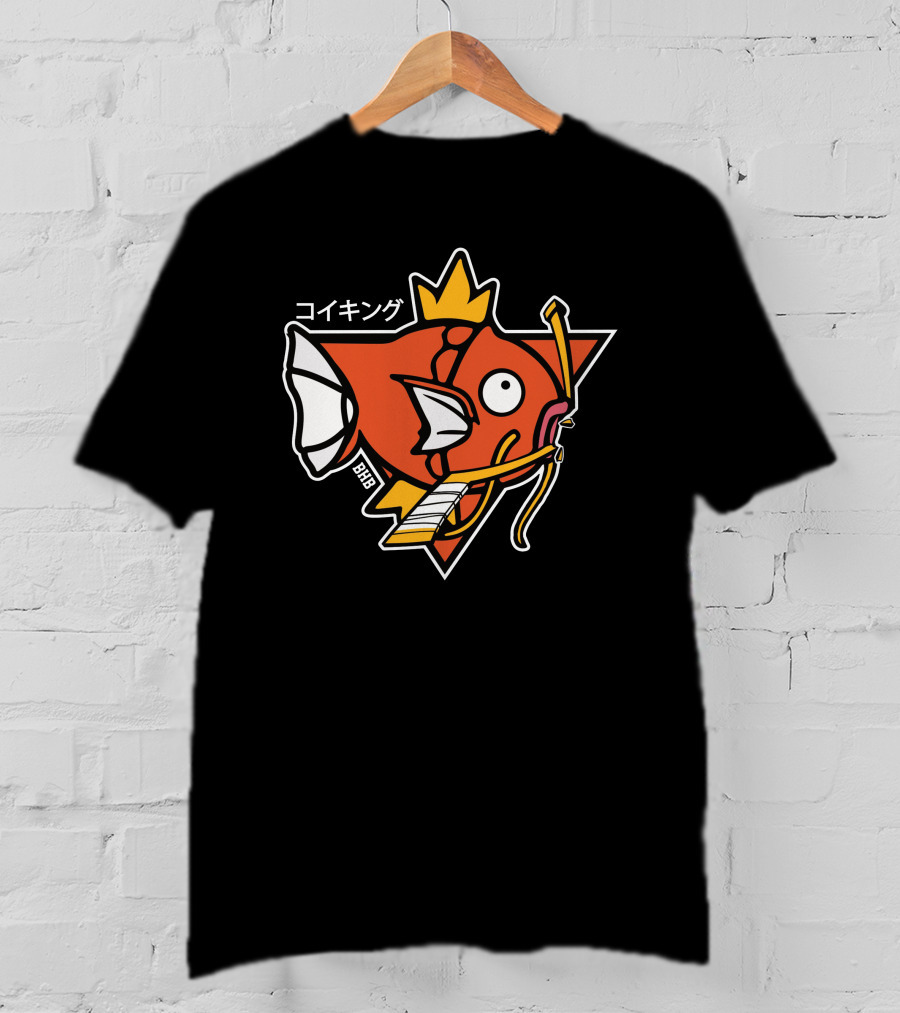Magikarp King Fish Japanese Text Star Crown T-Shirt