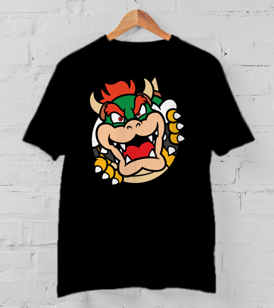 Super Mario Bowser Rows⁷ Ryukdoll Iconic Bowser Face T-Shirt