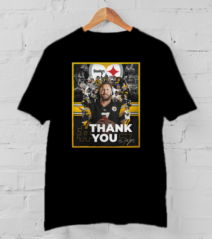 Thank You 7 Ben Roethlisberger Steelers Tribute Image T-Shirt