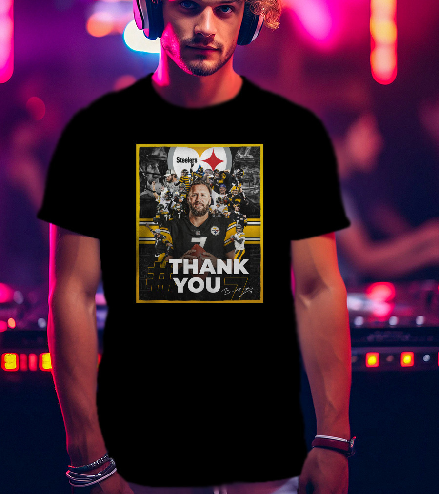 Thank You 7 Ben Roethlisberger Steelers Tribute Image T-Shirt
