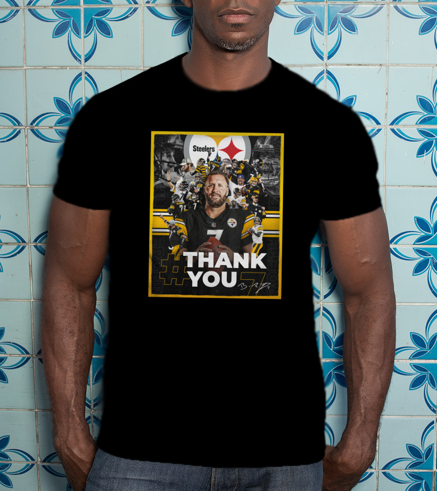 Thank You 7 Ben Roethlisberger Steelers Tribute Image T-Shirt