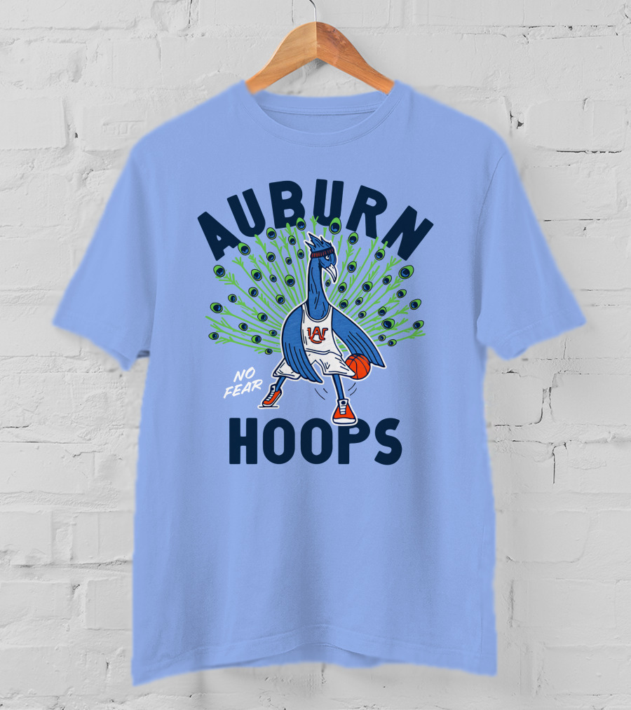 Auburn Hoops Peacock Basketball No Fear T-Shirt