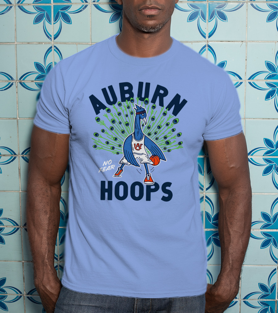 Auburn Hoops Peacock Basketball No Fear T-Shirt