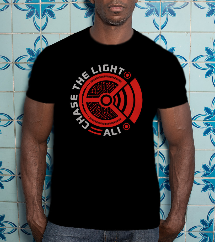 Chase The Light Ali Circuit Pattern Red Tech T-Shirt