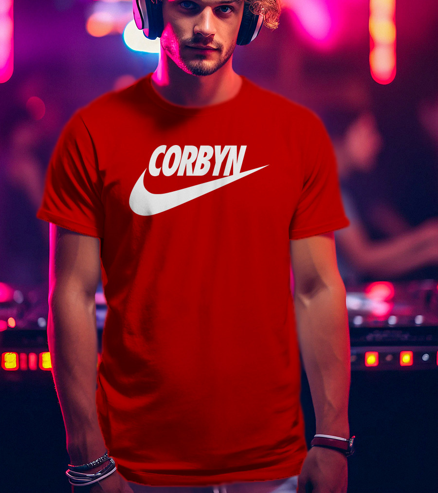 Corbyn Swoosh Parody Red T-Shirt