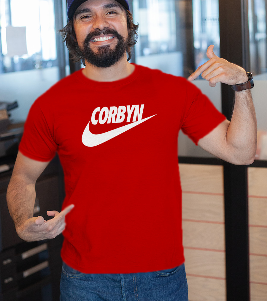 Corbyn Swoosh Parody Red T-Shirt