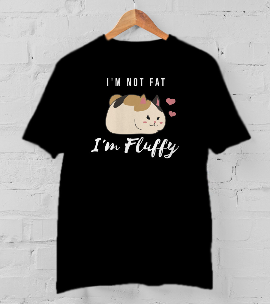 I'm Not Fat I'm Fluffy Ffxiv Fat Cat With Hearts T-Shirt