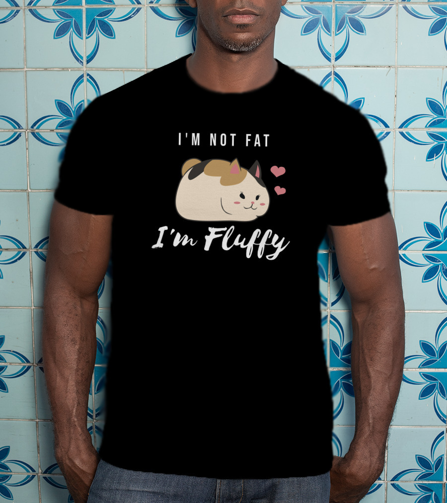 I'm Not Fat I'm Fluffy Ffxiv Fat Cat With Hearts T-Shirt