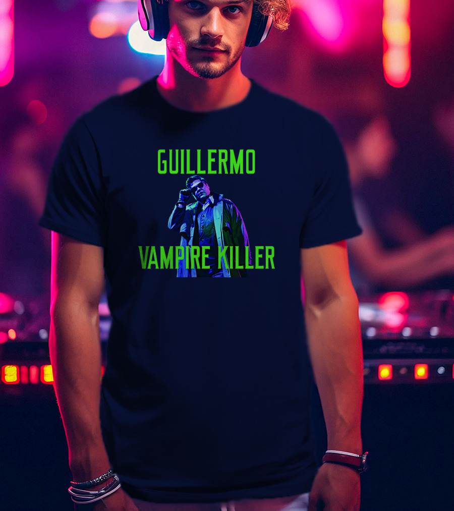 Guillermo Vampire Killer Harvey Guillen Neon Jacket Pose T-Shirt