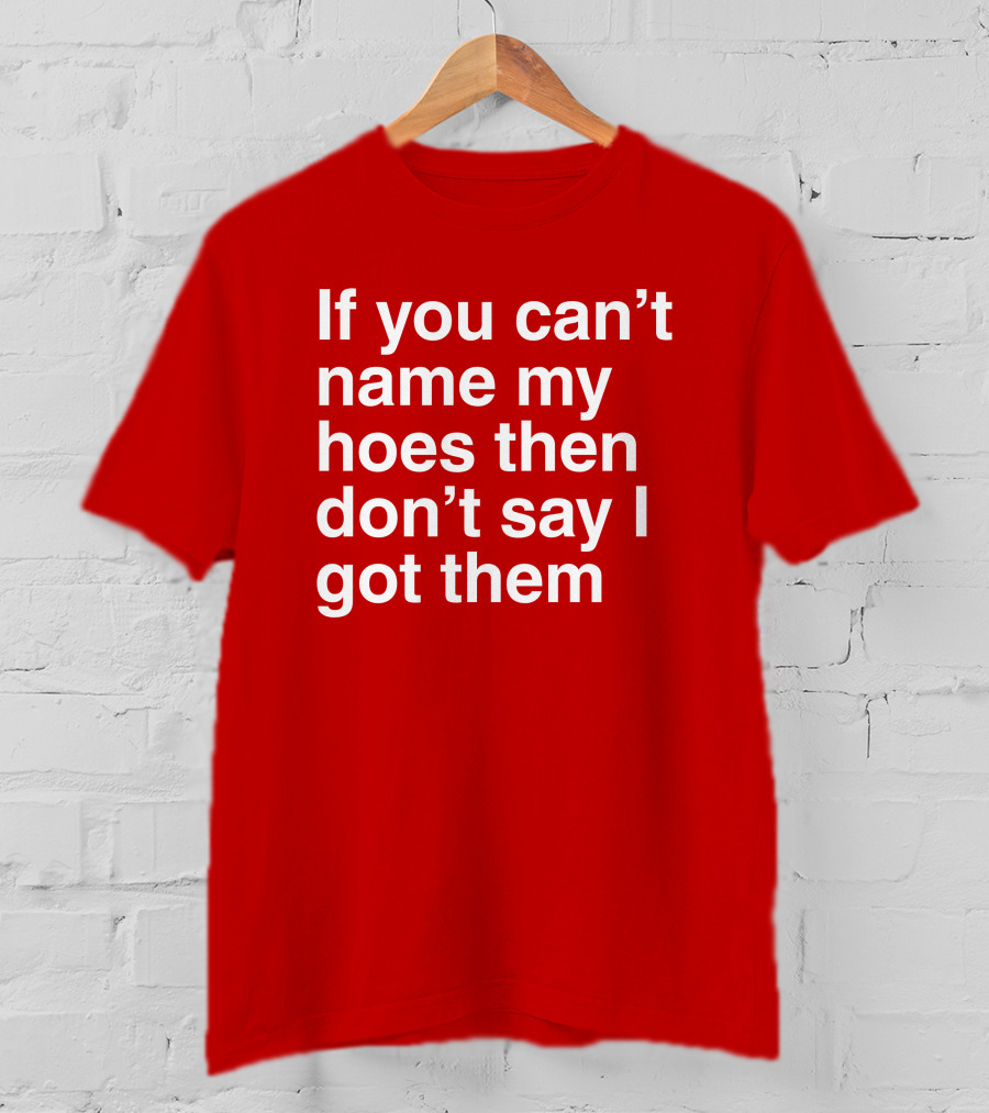 If You Can't Name My Hoes Then Don't Say I Got Them T-Shirt