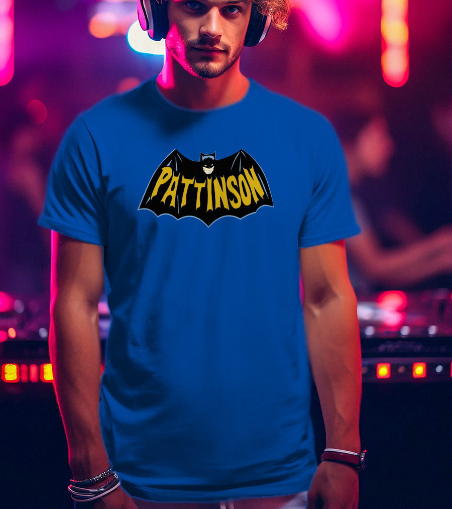 Pattinson Bat Logo Monochrome Comic T-Shirt