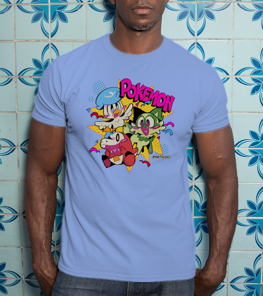 Natflorezz Pokemon Quaxly Sprigatito Fuecoco Characters T-Shirt