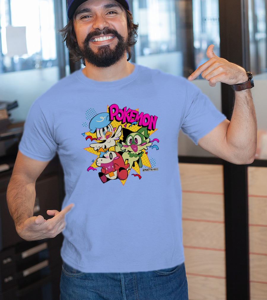 Natflorezz Pokemon Quaxly Sprigatito Fuecoco Characters T-Shirt