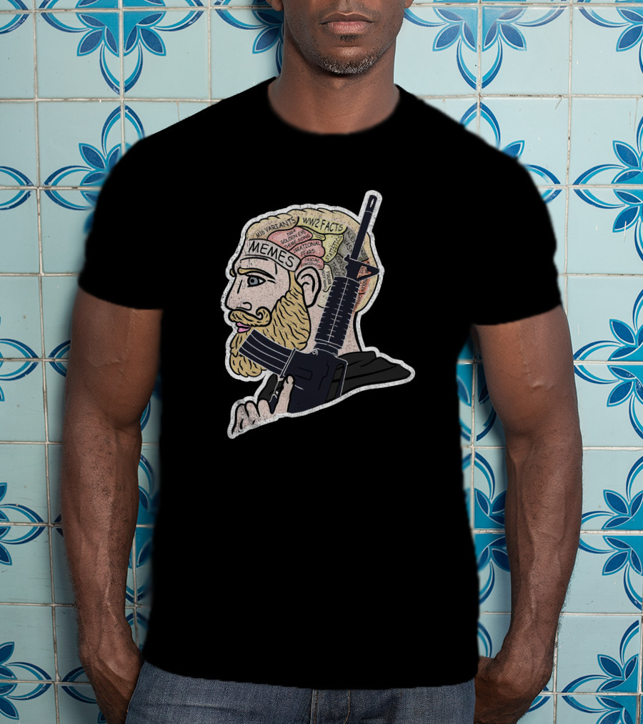 Chad Memes Phrenology Iraqveteran8888 WW2 Facts Variant Guns T-Shirt