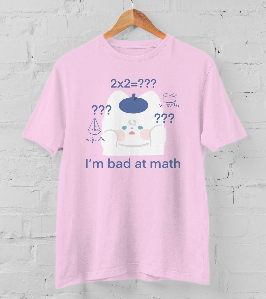 Maobabie Merch I'm Bad At Math Jennie Cat Confused By Math Equations T-Shirt