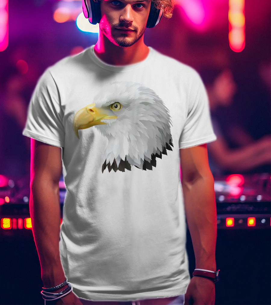 KingEagle Majestic Bald Eagle Head Detailed T-Shirt