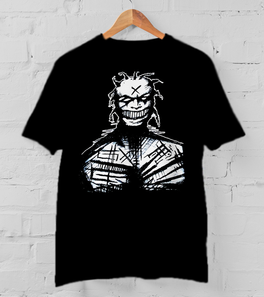 1995 White Zombie Grinning Character With Cross Mark T-Shirt