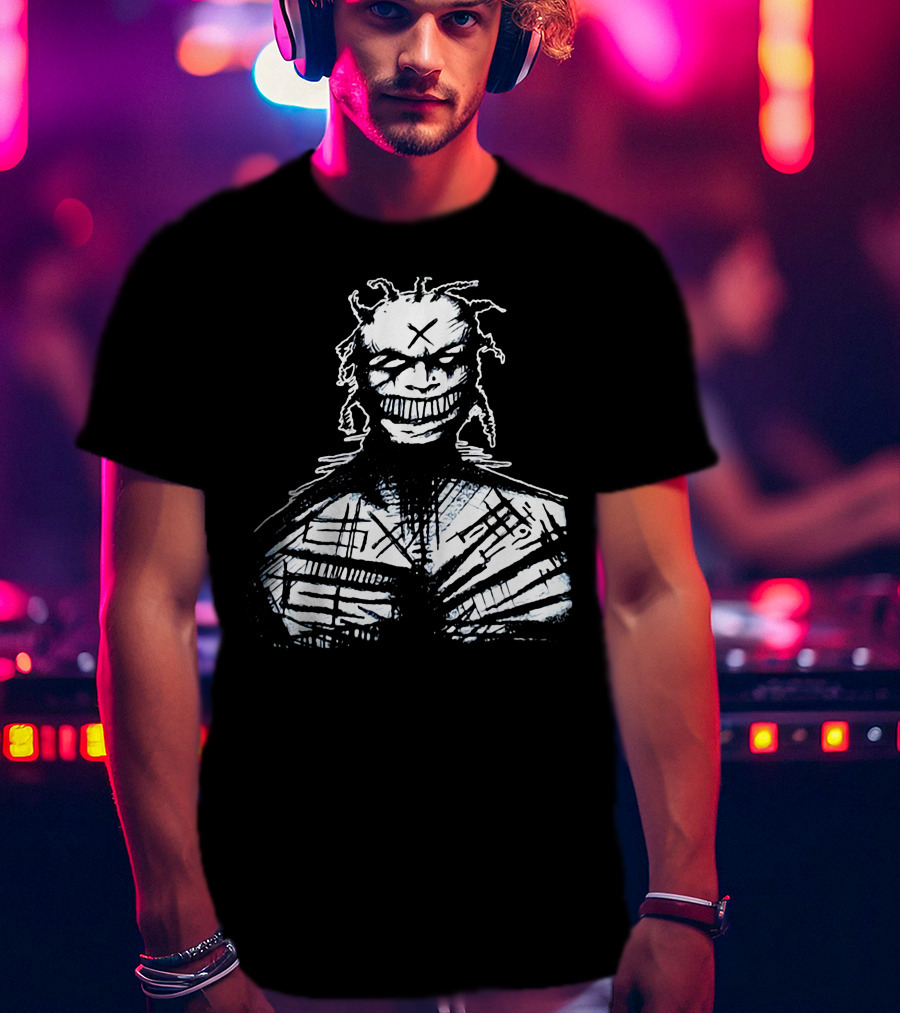 1995 White Zombie Grinning Character With Cross Mark T-Shirt