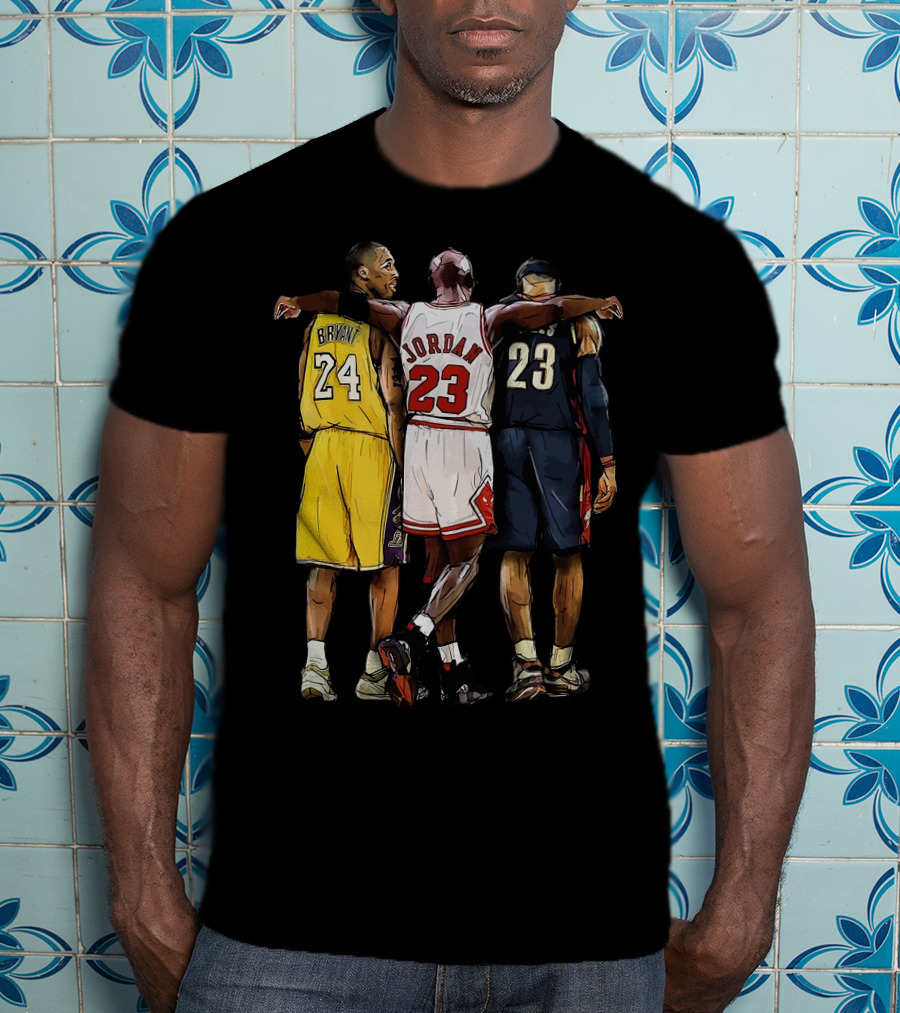 Kobe Bryant 24 Michael Jordan 23 LeBron James 23 GOAT Legendary Trio T-Shirt