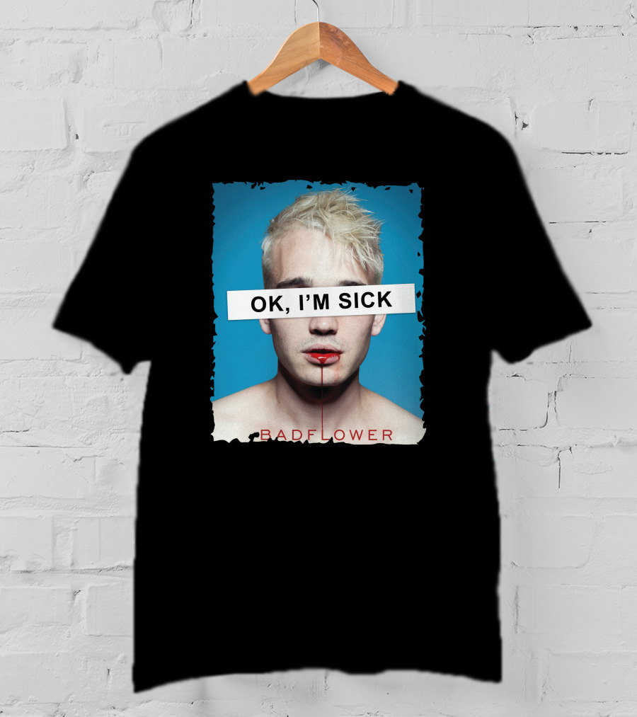 Badflower OK I'm Sick Album Art Distressed Blue Red T-Shirt