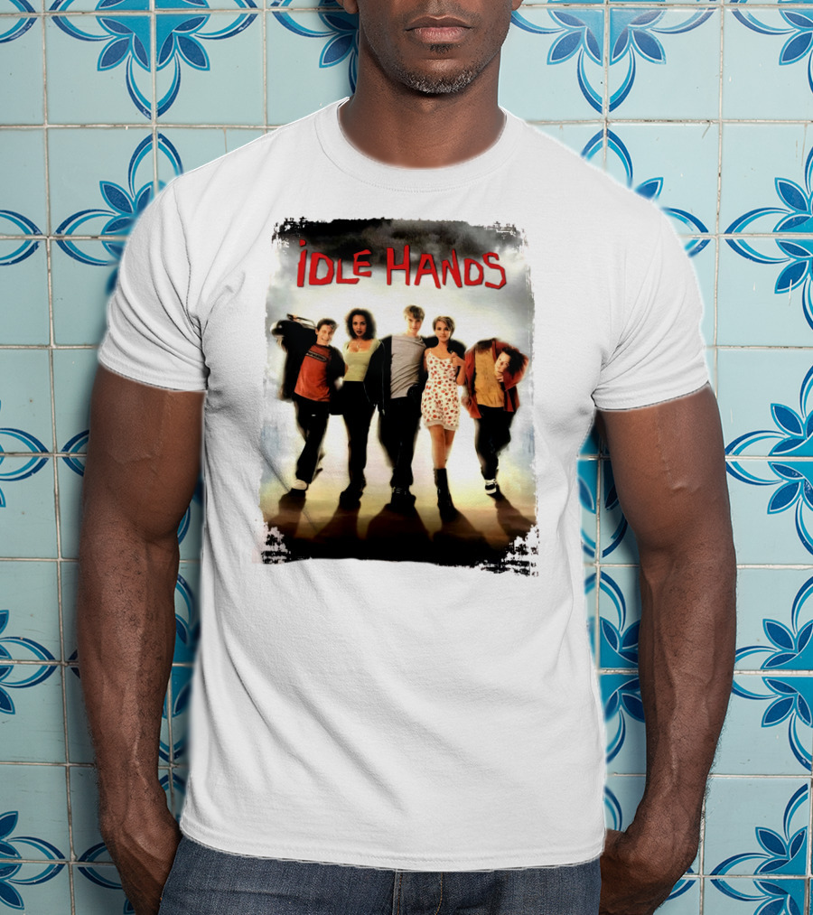Idle Hands Seth Green Devon Sawa 1990s Halloween Horror Movie Cover T-Shirt
