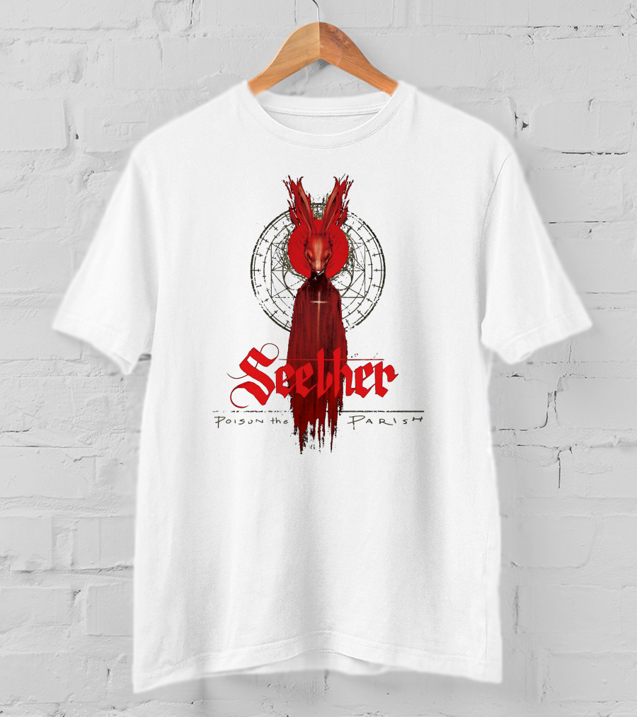 Seether Poison The Parish Red Hooded Figure With Geometric Circle T-Shirt